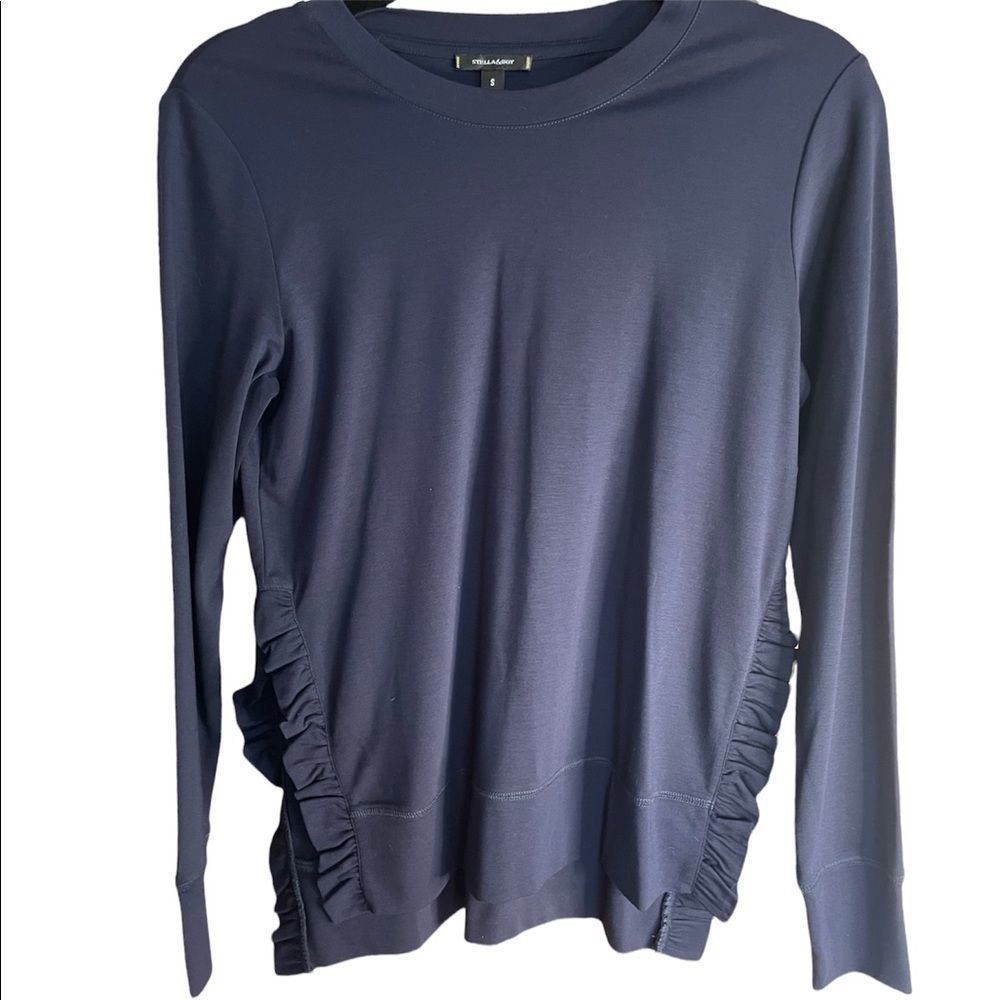 Stella & Dot L/S Top w/Ruffled Side Split Hem -Small